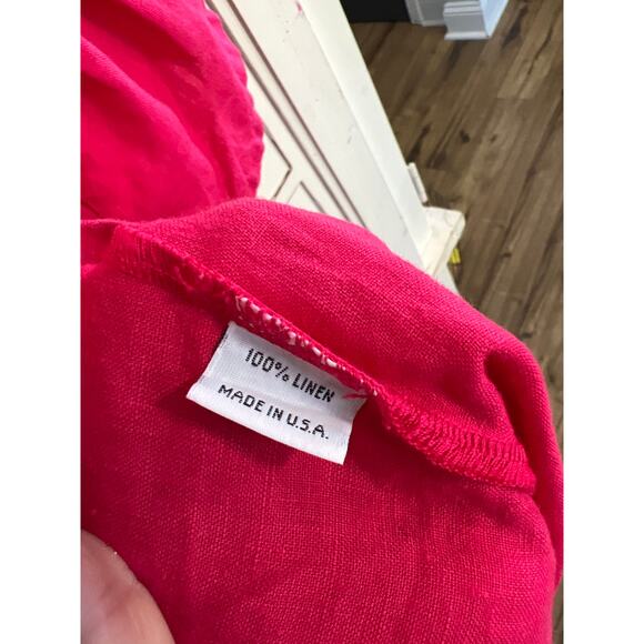 Bryn Walker size small dark pink linen dress tunic bell sleeves - Picture 5 of 5